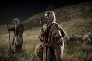 Angels announce the birth of Christ to shepherds