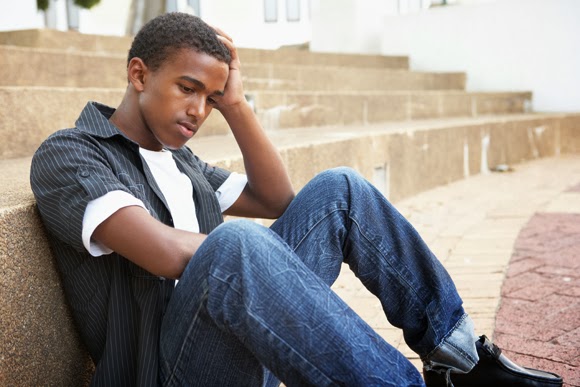 depressed African-American teenager