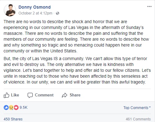 Donny Osmond - Las Vegas Statement