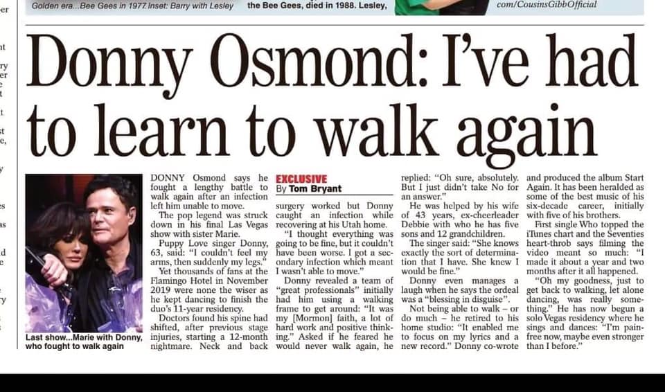 Donny Osmond Learns to Walk Again